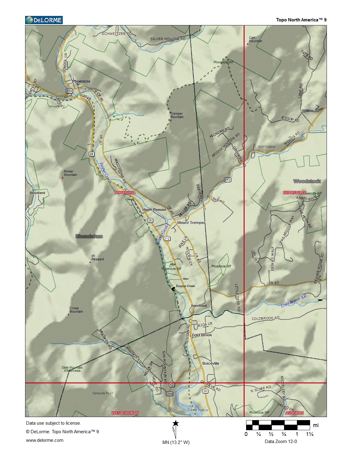 Mount Tremper Area Topographic Map