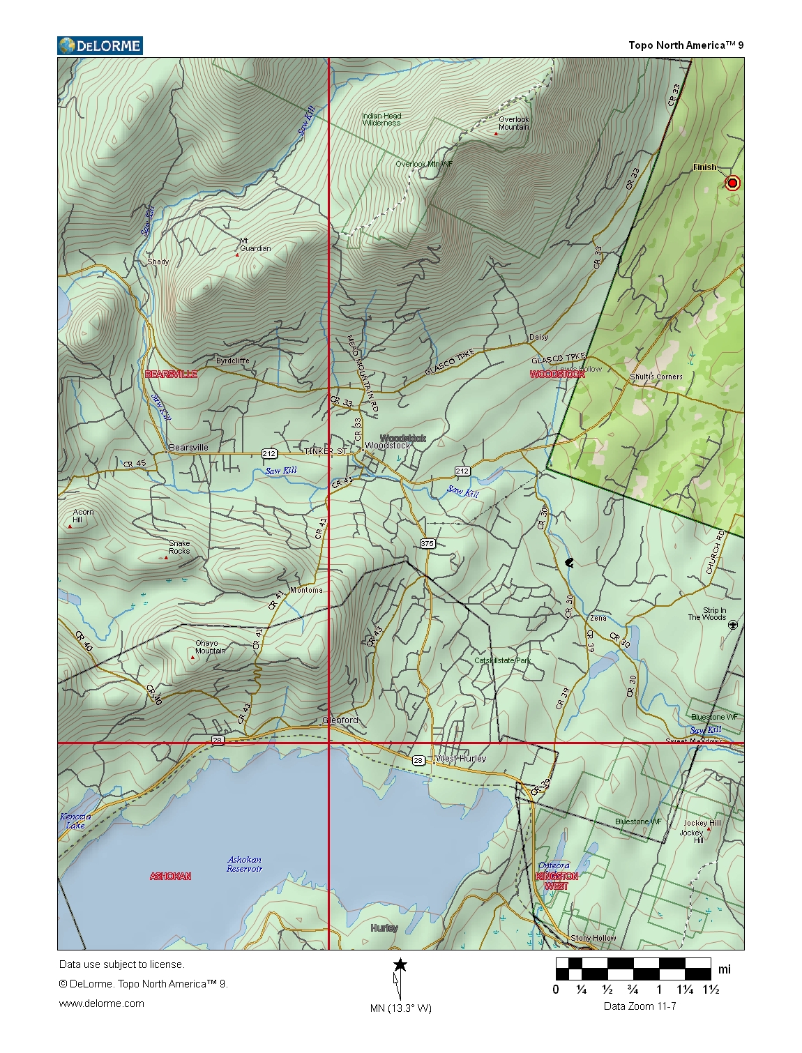 Woodstock Area Topographic Map