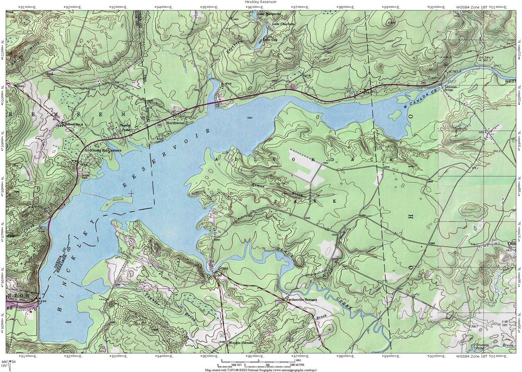 Hinckley Reservoir Topographic Map