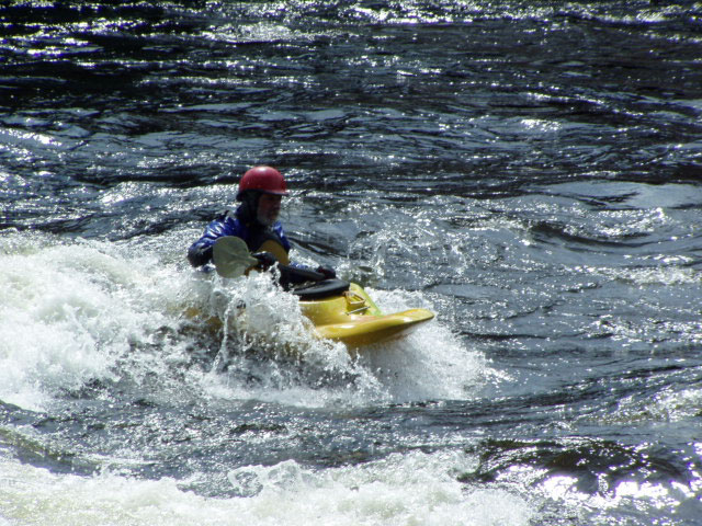 Whitewater Kayaking on the Hudson at the Bridge in Glen
