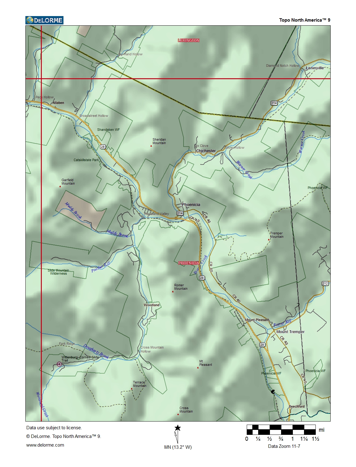 Phoenicia Area Topographic Map